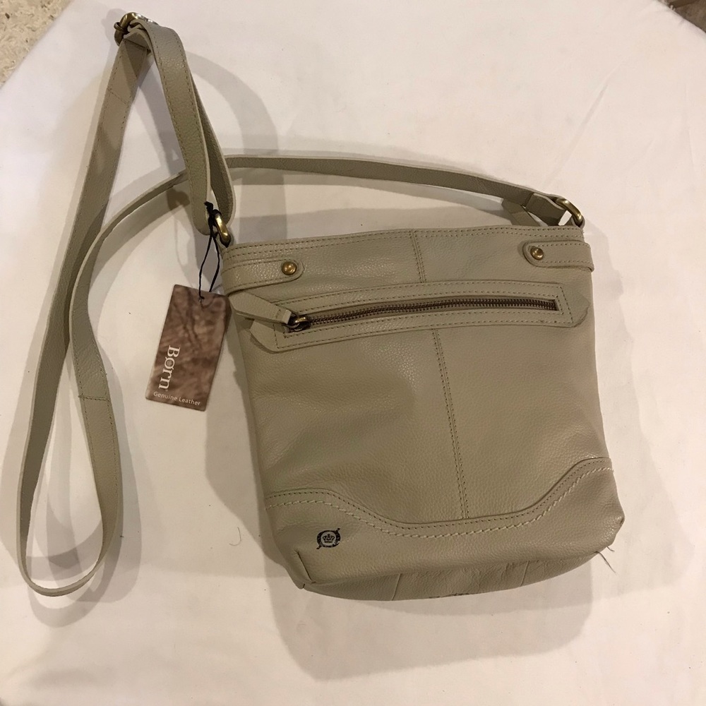 Beige leather purse